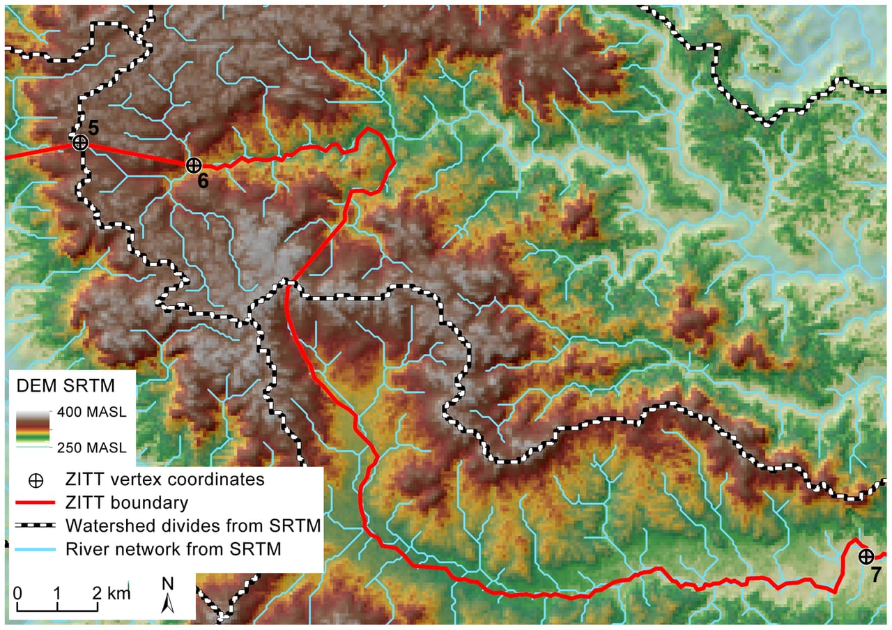 SRTM digital elevation model river basin