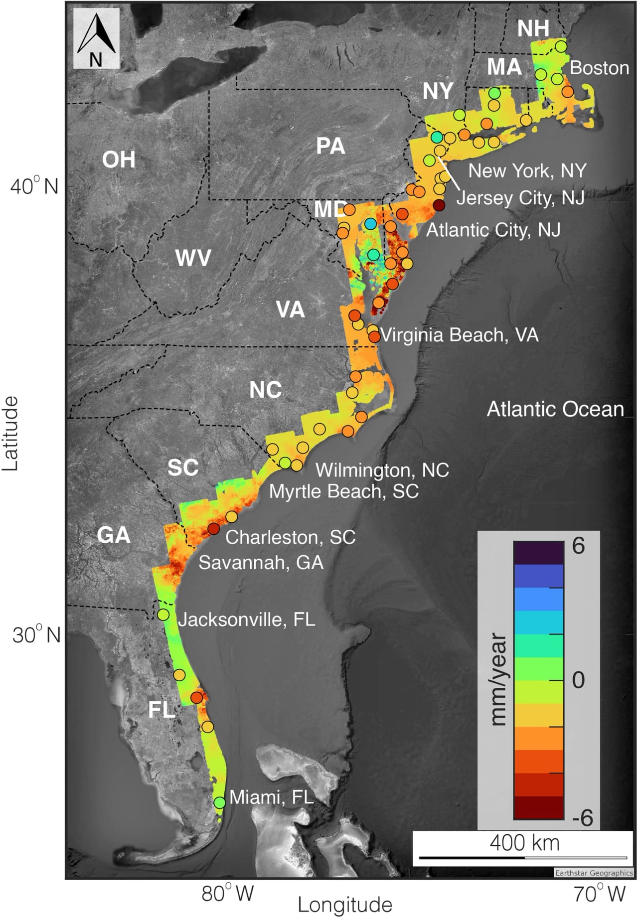 InSAR subsidence map coastal India