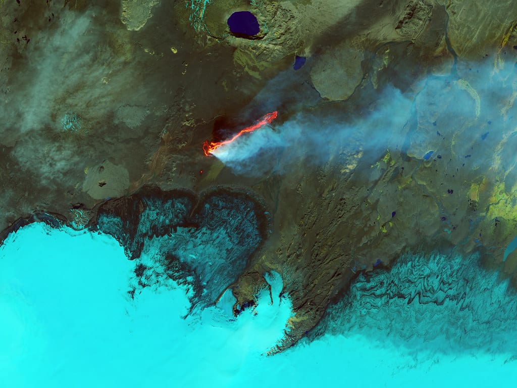 Landsat false color reservoir India