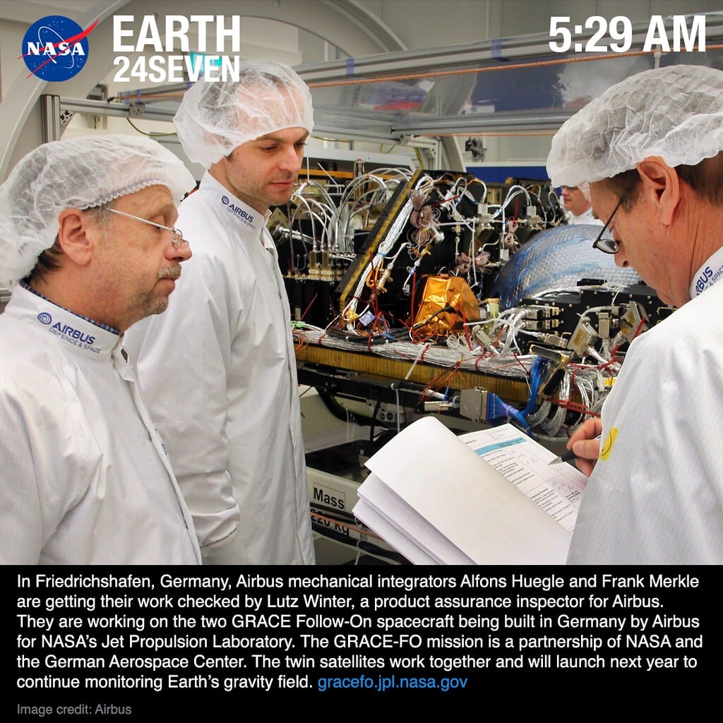 GRACE twin satellites low Earth orbit