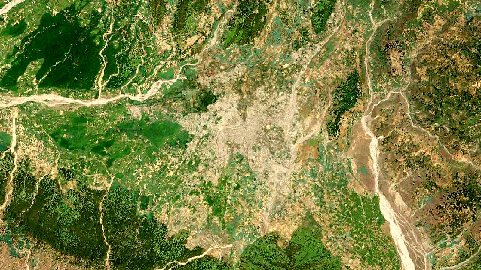 Landsat satellite view of the Doon Valley, Dehradun