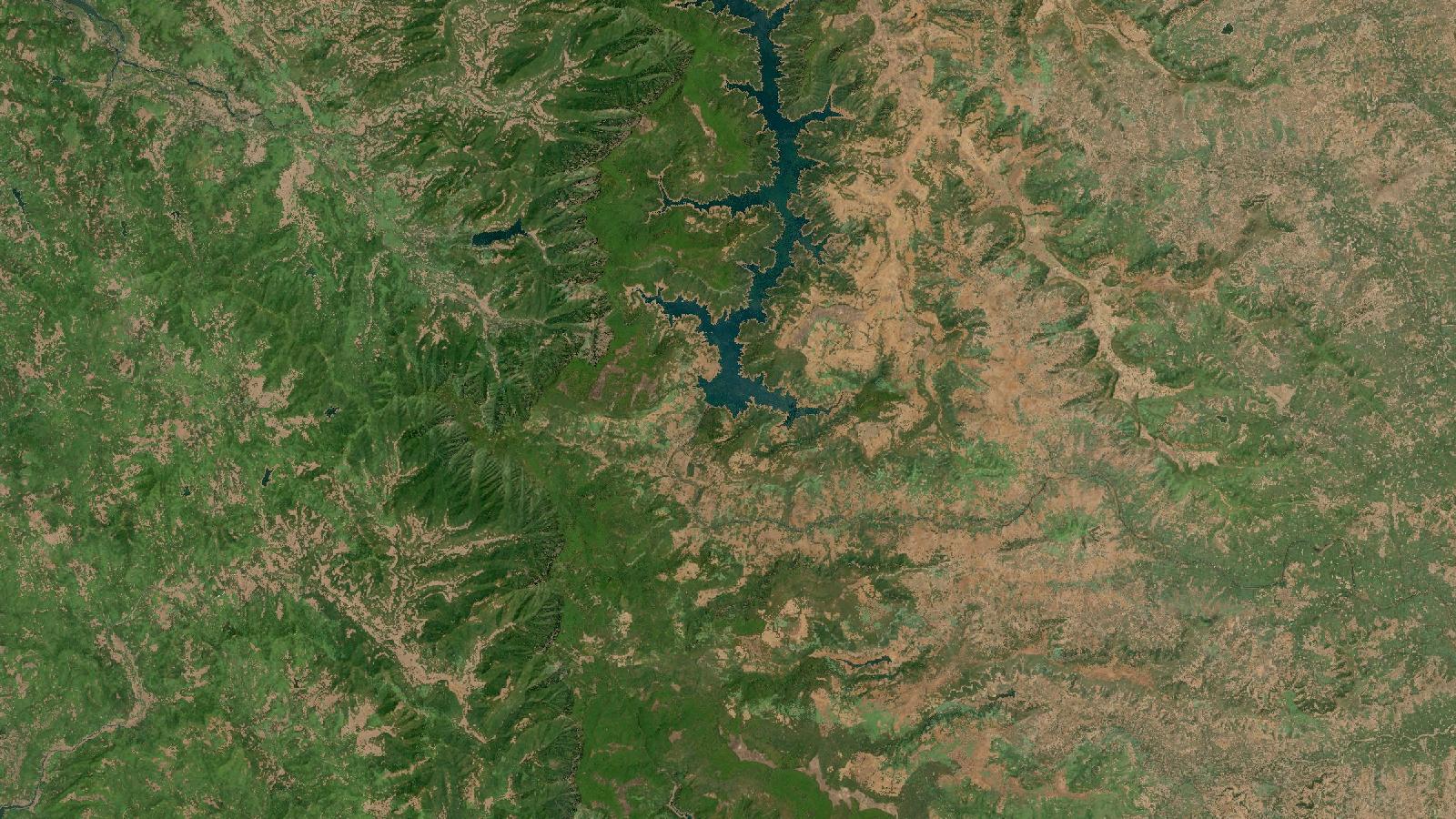 Landsat satellite view of Koyna Reservoir, Maharashtra